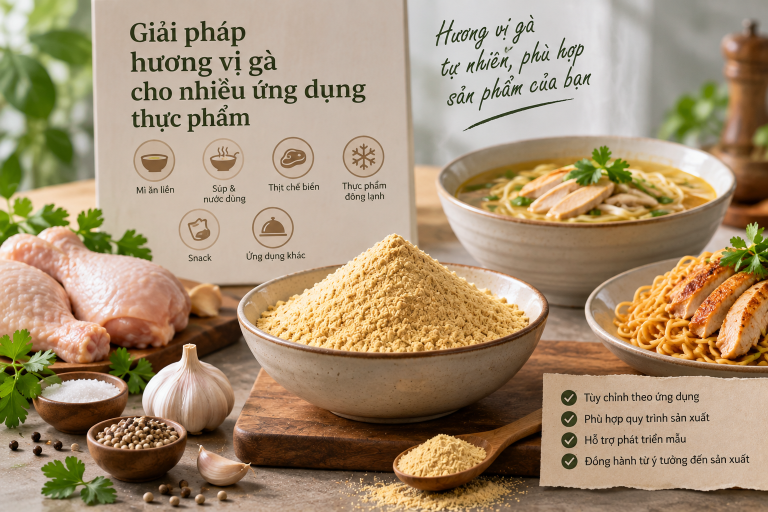 Bột gia vị gà cho mì ăn liền, súp và sản xuất thực phẩm